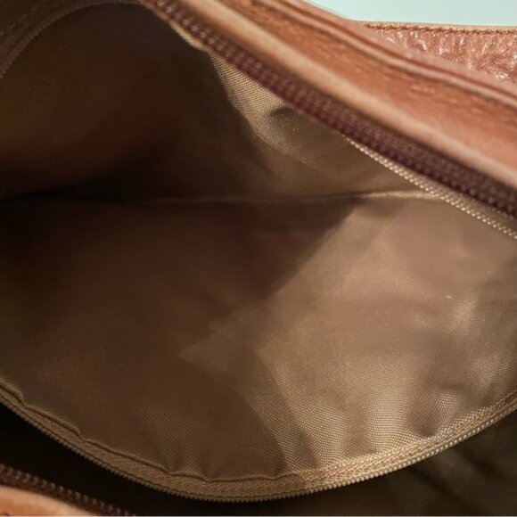 OSGOODE MARLEY BAG SHOULDER BROWN LEATHER SOFT TEXTURED SMOOTH ZIP TOP - Picture 13 of 13